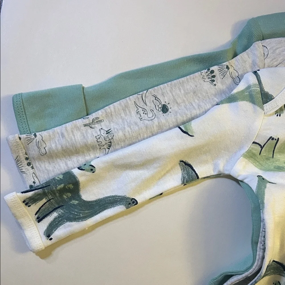Carter's Dino Delight Bodysuit - Mint and White 3 piece. NWT - Picture 5 of 6